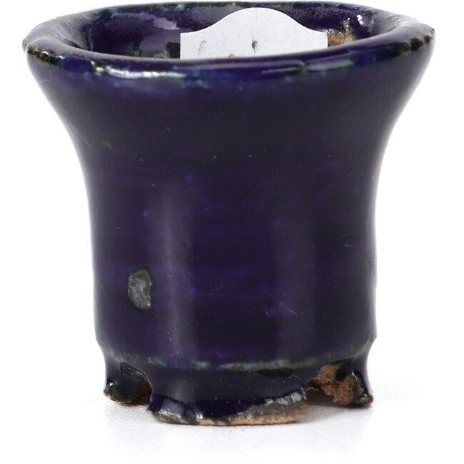 Pot à bonsaï rond bleu par Hattori - 31 x 31 x 29 mm