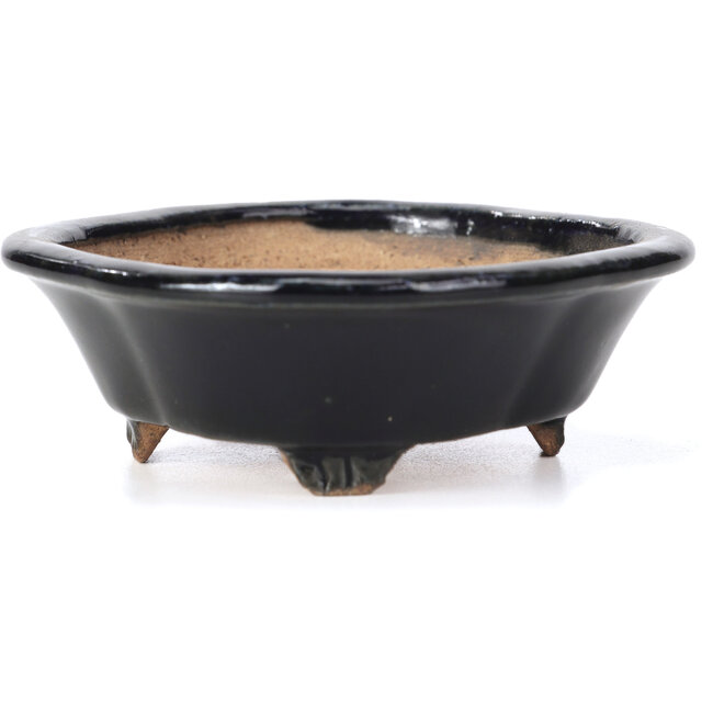 Mokko blue bonsai pot by Hattori - 133 x 114 x 37 mm