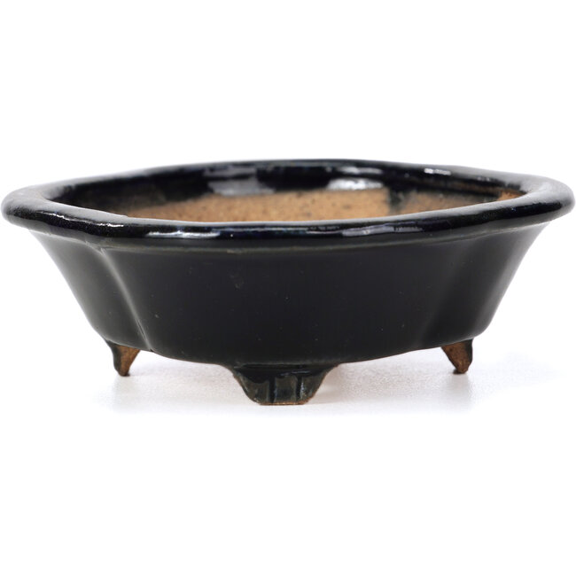 Mokko blaue Bonsaischale von Hattori - 133 x 114 x 37 mm