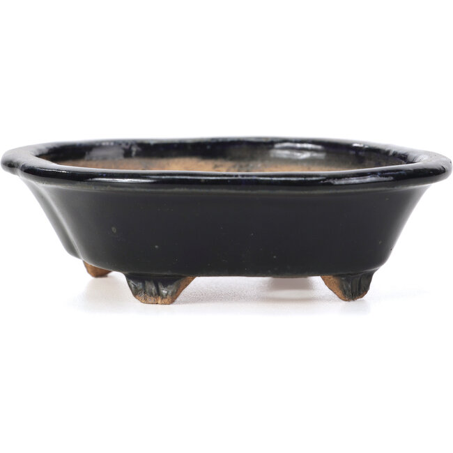 Mokko blauwe bonsaipot van Hattori - 133 x 114 x 37 mm