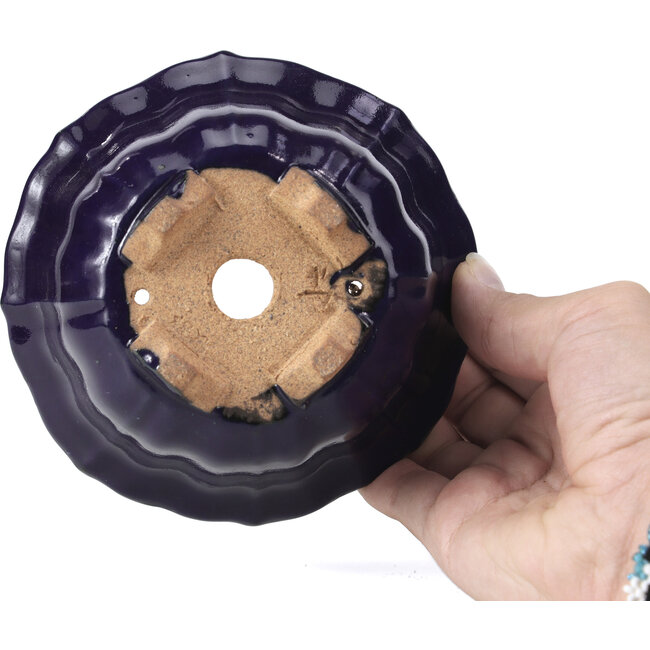 Pot à bonsaï Lotus bleu par Hattori - 127 x 127 x 72 mm