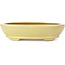 Oval yellow bonsai pot by Hattori - 224 x 167 x 45 mm