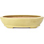 Oval yellow bonsai pot by Hattori - 224 x 167 x 45 mm