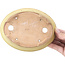 Pot à bonsaï jaune ovale par Hattori - 131 x 104 x 23 mm
