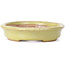 Oval yellow bonsai pot by Hattori - 131 x 104 x 23 mm