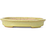 Oval yellow bonsai pot by Hattori - 131 x 104 x 23 mm