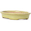 Oval yellow bonsai pot by Hattori - 131 x 104 x 23 mm