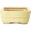 Rectangular yellow bonsai pot by Hattori - 148 x 113 x 48 mm