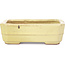 Rectangular yellow bonsai pot by Hattori - 148 x 113 x 48 mm