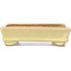 Rectangular yellow bonsai pot by Hattori - 129 x 94 x 34 mm