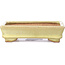 Pot à bonsaï rectangulaire jaune par Hattori - 129 x 94 x 34 mm