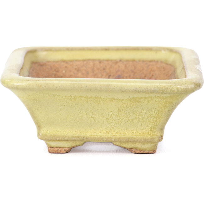 Rechthoekige gele bonsaipot van Hattori - 105 x 81 x 33 mm