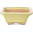 Rectangular yellow bonsai pot by Hattori - 105 x 81 x 33 mm