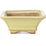 Rectangular yellow bonsai pot by Hattori - 105 x 81 x 33 mm