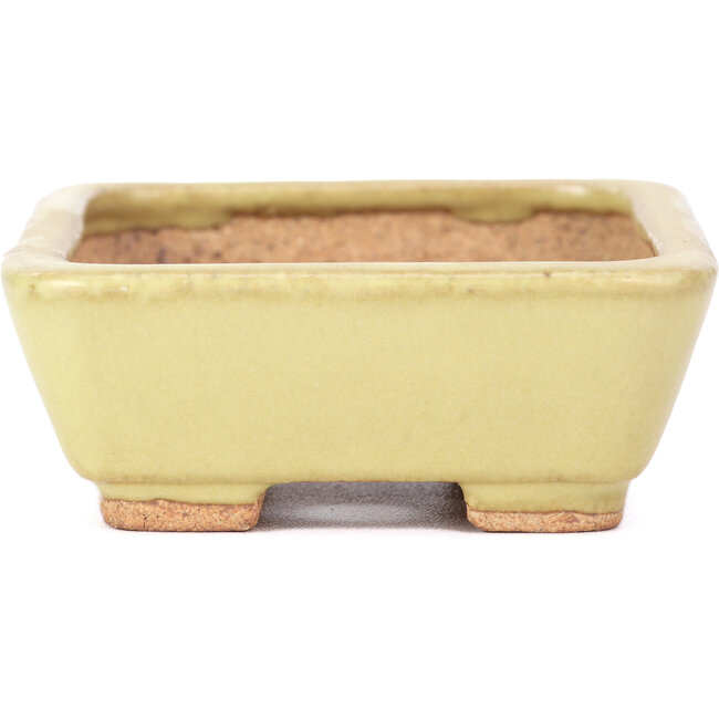 Vaso per bonsai rettangolare giallo di Hattori - 106 x 82 x 32 mm