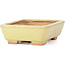 Rectangular yellow bonsai pot by Hattori - 106 x 82 x 32 mm