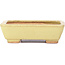 Rectangular yellow bonsai pot by Hattori - 106 x 82 x 32 mm