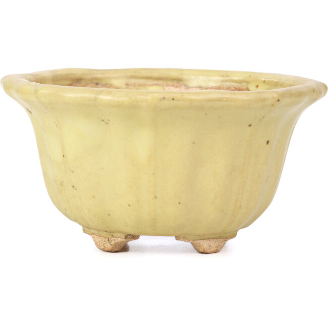 Pot à bonsaï Lotus jaune par Hattori - 130 x 126 x 72 mm