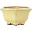 Hexagonal yellow bonsai pot by Hattori - 130 x 115 x 64 mm