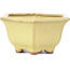 Hexagonal yellow bonsai pot by Hattori - 130 x 115 x 64 mm