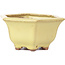 Hexagonal yellow bonsai pot by Hattori - 130 x 115 x 64 mm