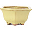 Hexagonal yellow bonsai pot by Hattori - 130 x 115 x 64 mm
