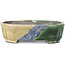 Rectangular beige bonsai pot by Terahata Satomi Mazan - 161 x 125 x 45 mm