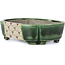 Pot à bonsaï vert rectangulaire par Terahata Satomi Mazan - 161 x 125 x 45 mm