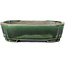 Rectangular green bonsai pot by Terahata Satomi Mazan - 161 x 125 x 45 mm