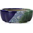 Mokko blue bonsai pot by Terahata Satomi Mazan - 101 x 87 x 40 mm