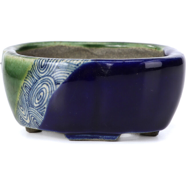 Mokko groene bonsaipot van Terahata Satomi Mazan - 101 x 87 x 40 mm