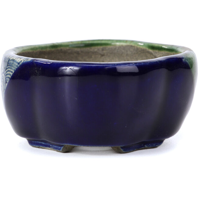 Vaso per bonsai Mokko verde di Terahata Satomi Mazan - 101 x 87 x 40 mm