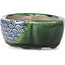 Mokko green bonsai pot by Terahata Satomi Mazan - 101 x 87 x 40 mm