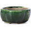 Mokko green bonsai pot by Terahata Satomi Mazan - 101 x 87 x 40 mm