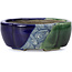 Pot à bonsaï bleu Mokko par Terahata Satomi Mazan - 101 x 87 x 40 mm