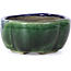 Mokko blue bonsai pot by Terahata Satomi Mazan - 101 x 87 x 40 mm