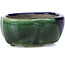 Mokko blue bonsai pot by Terahata Satomi Mazan - 101 x 87 x 40 mm