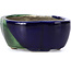 Mokko blue bonsai pot by Terahata Satomi Mazan - 101 x 87 x 40 mm