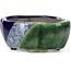 Mokko blue bonsai pot by Terahata Satomi Mazan - 101 x 87 x 40 mm