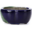 Pot à bonsaï bleu Mokko par Terahata Satomi Mazan - 101 x 87 x 40 mm