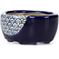 Pot à bonsaï bleu Mokko par Terahata Satomi Mazan - 101 x 87 x 40 mm