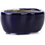 Mokko blue bonsai pot by Terahata Satomi Mazan - 101 x 87 x 40 mm