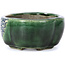 Mokko green bonsai pot by Terahata Satomi Mazan - 101 x 87 x 40 mm