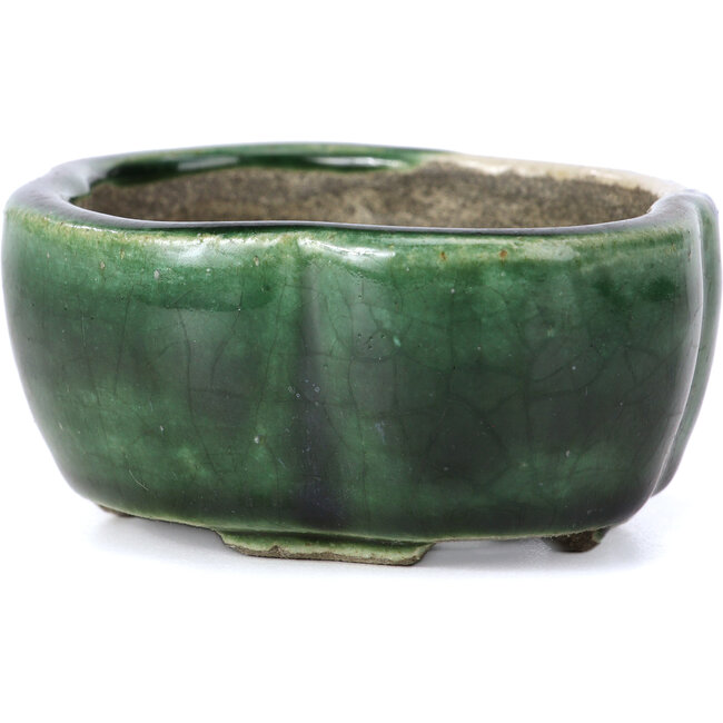 Mokko groene bonsaipot van Terahata Satomi Mazan - 101 x 87 x 40 mm