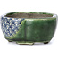 Mokko green bonsai pot by Terahata Satomi Mazan - 101 x 87 x 40 mm