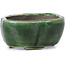 Mokko green bonsai pot by Terahata Satomi Mazan - 101 x 87 x 40 mm