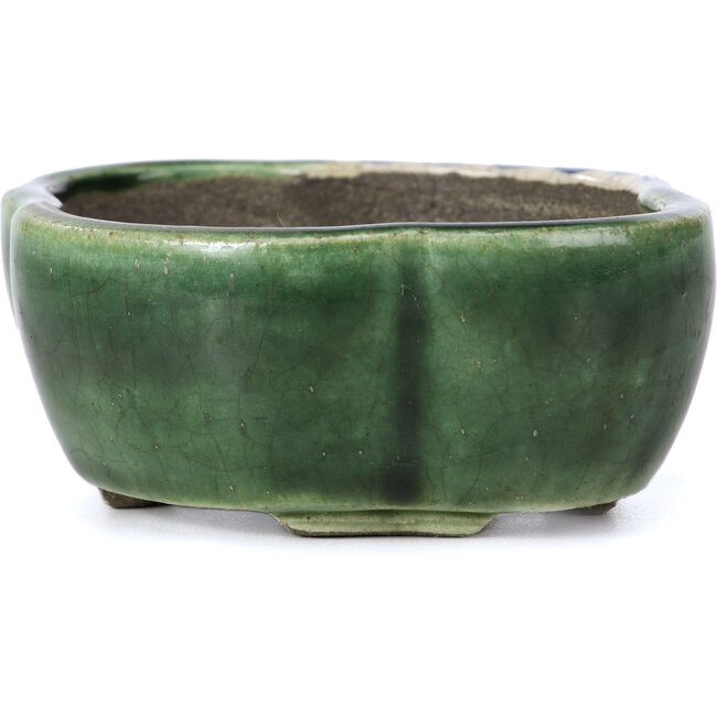 Vaso per bonsai Mokko verde di Terahata Satomi Mazan - 101 x 87 x 40 mm