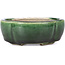 Mokko green bonsai pot by Terahata Satomi Mazan - 101 x 87 x 40 mm
