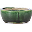 Mokko green bonsai pot by Terahata Satomi Mazan - 101 x 87 x 40 mm