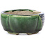 Mokko green bonsai pot by Terahata Satomi Mazan - 101 x 87 x 40 mm